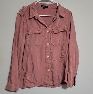 Velvet Heart Dusty Rose Collared Shirt‎ M
